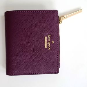 Kate spade small leather wallet, burgundy